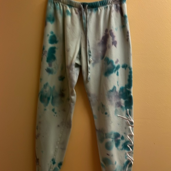 VS Pink Blue Tie Dye Pants Medium Used - Picture 2 of 6